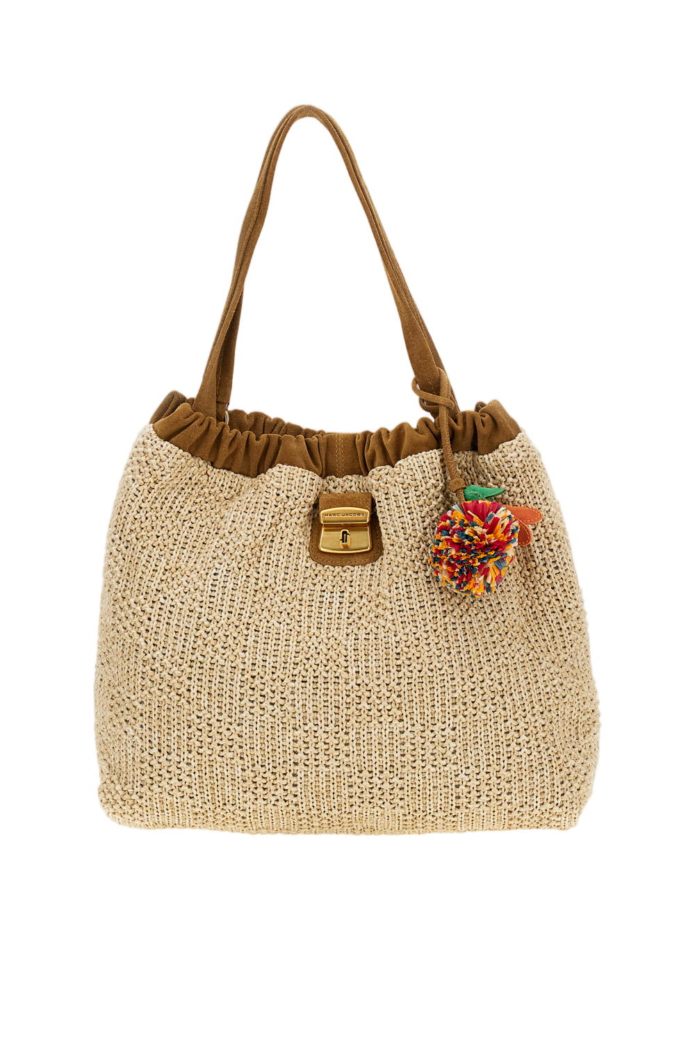 Beige Cristina Raffia Shoulder Bag