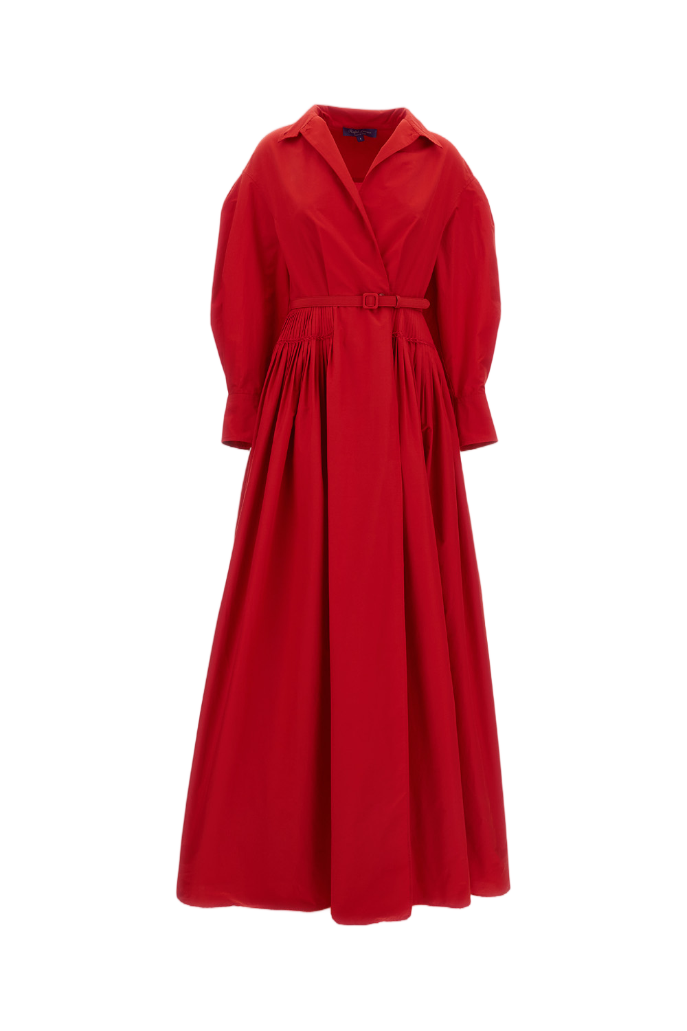 Red Daley Long Sleeve Technical Poplin Gown