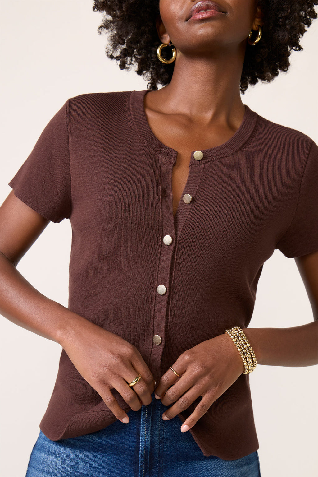 Women's Eden Button Front Sweater Top