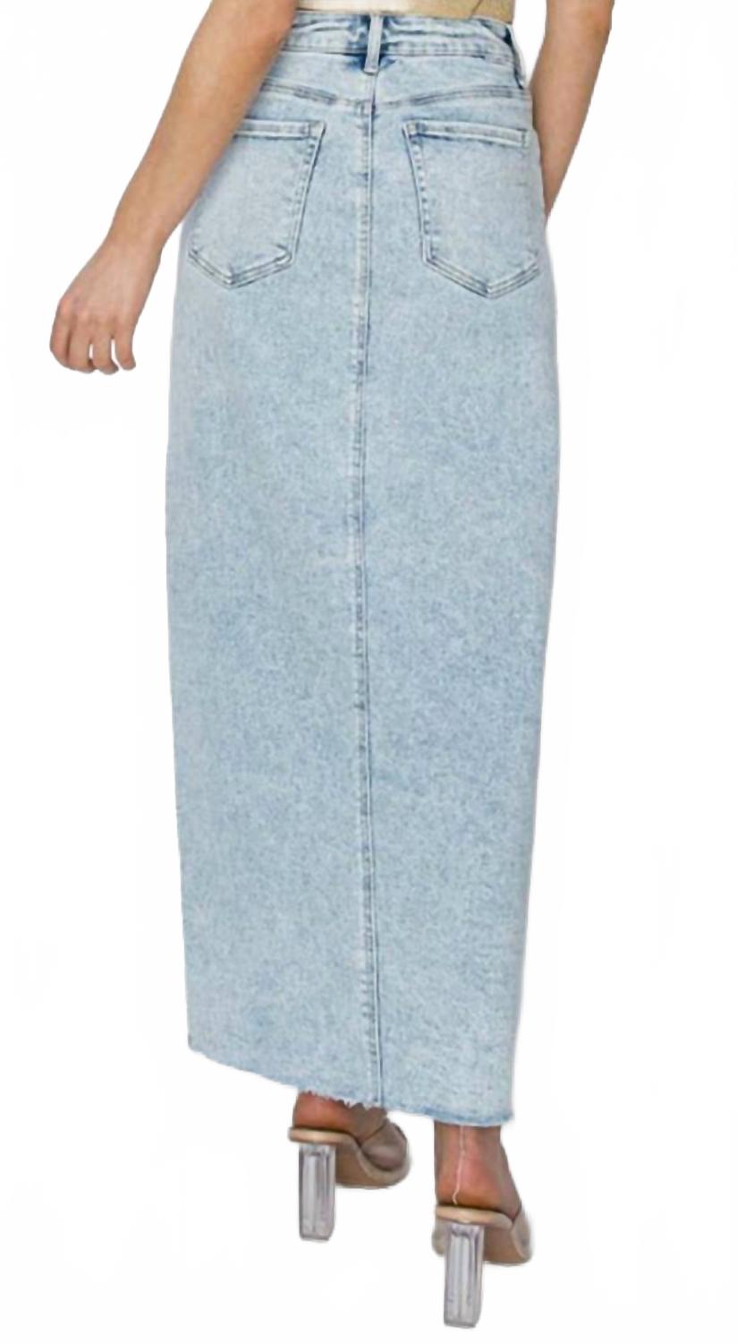 Women's High Rise Crossover Pencil Skirt In Light Wash