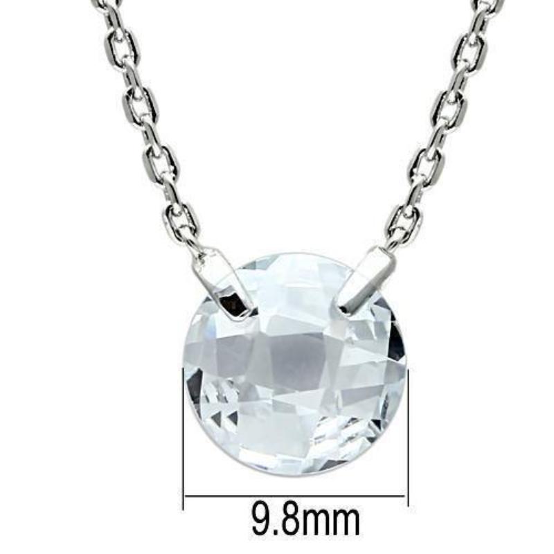Rhodium Brass Necklace with AAA Grade CZ in Clear