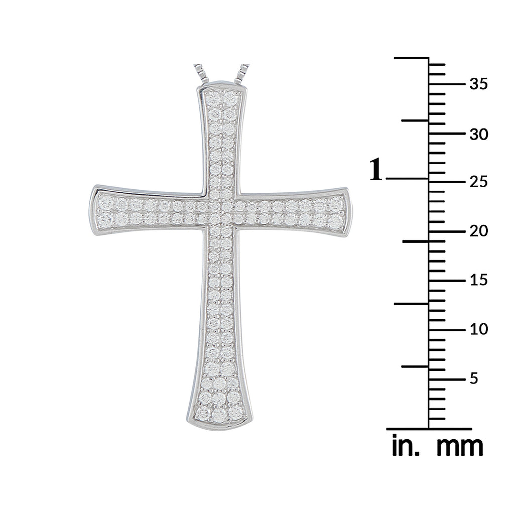 LB Exclusive Platinum 0.60ct Diamond Cross Pendant Necklace MF07-041026