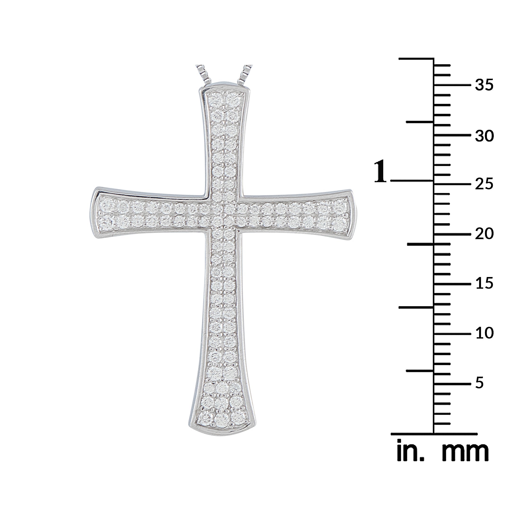 LB Exclusive Platinum 0.60ct Diamond Cross Pendant Necklace MF07-041026