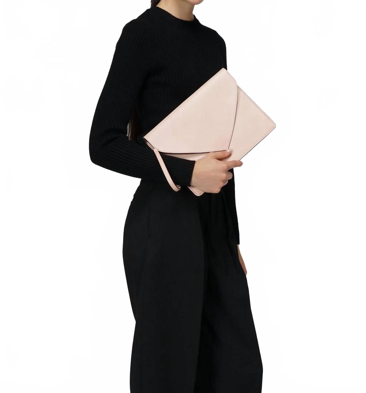 Women's Envelope Clutch Bag In Blush Pink