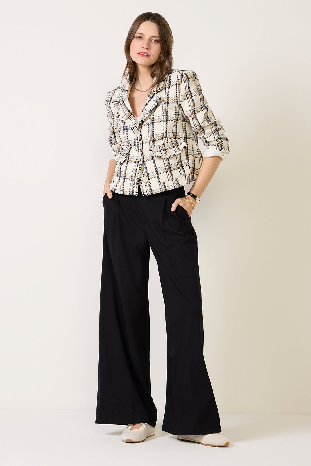 Women's Amy Raw Edge Plaid Jacket