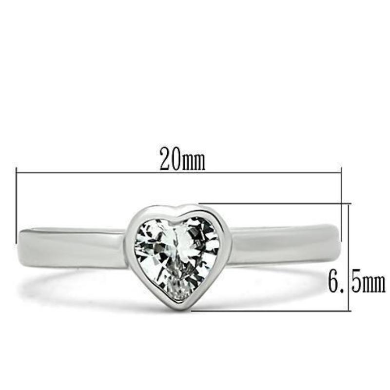 Rhodium Brass Ring with AAA Grade CZ in Clear