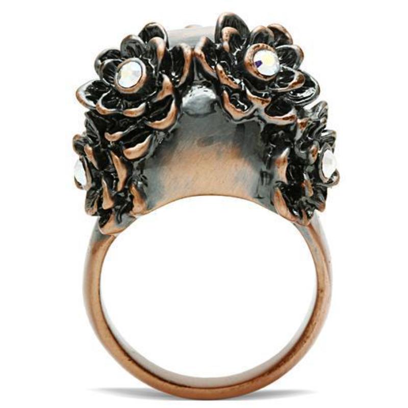 Ancientry Gold White Metal Ring with Top Grade Crystal in Emerald