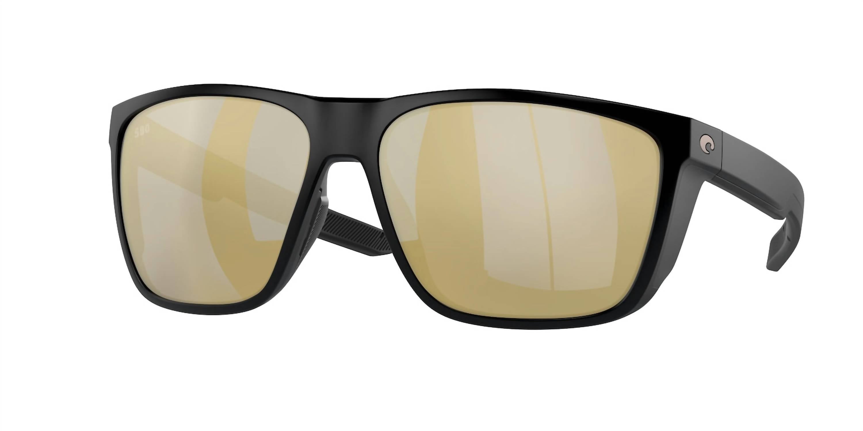Men's Ferg Xl Square Polarized Sunglasses In Matte Black/sunrise Silver Mirror