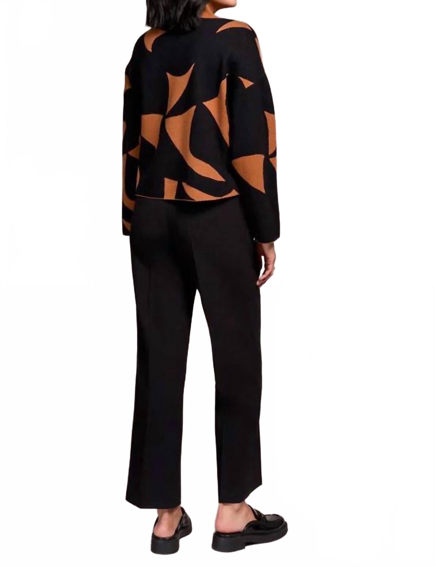 Abstract Oversized Sweater In Black
