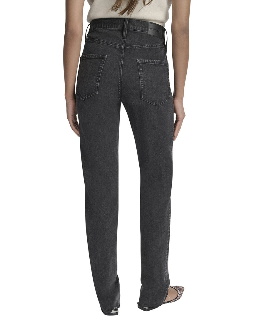 DKNY High Rise Ecru Relaxed Straight Jean