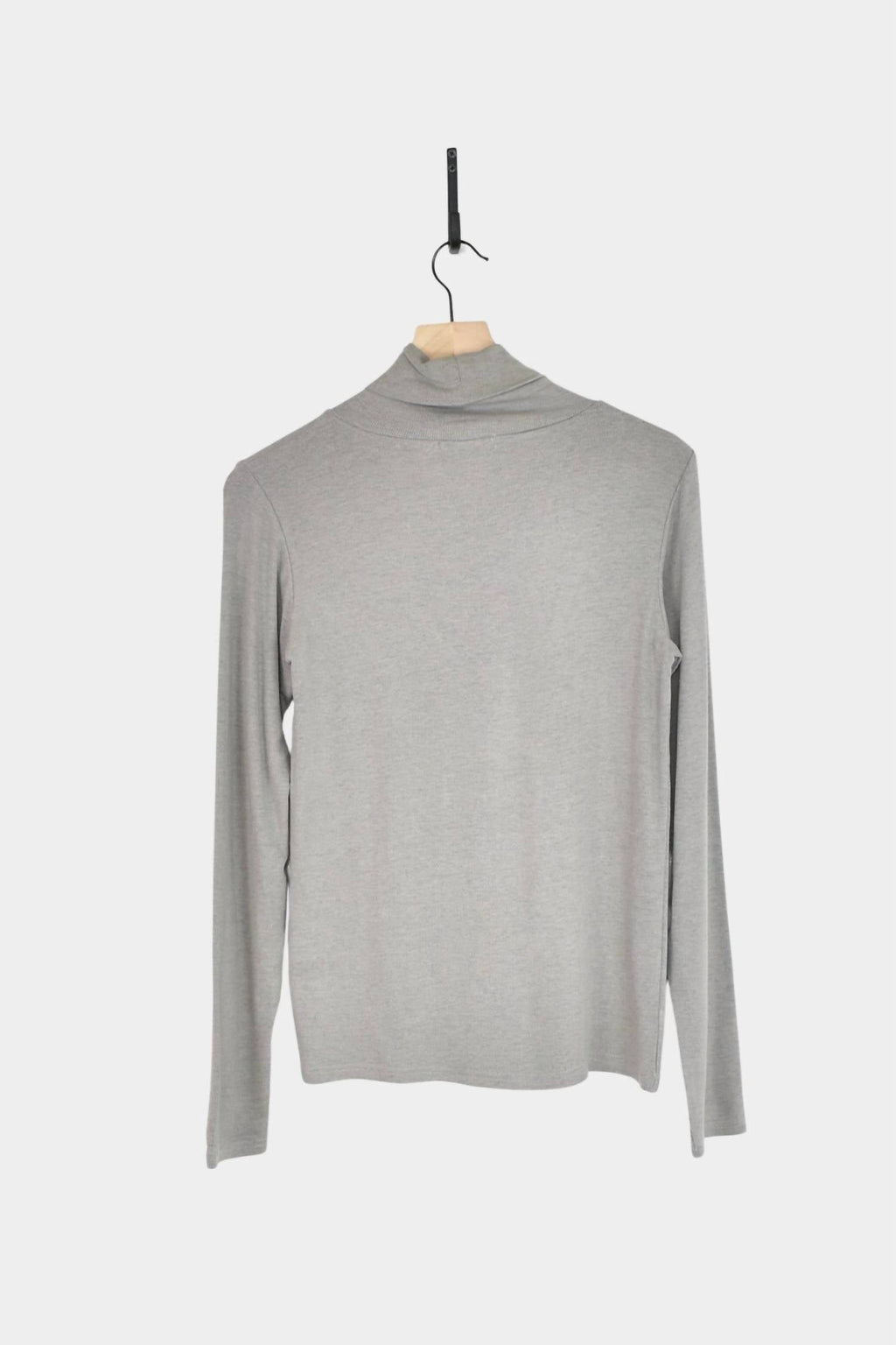 Women Rib Turtle Neck Top In Gray