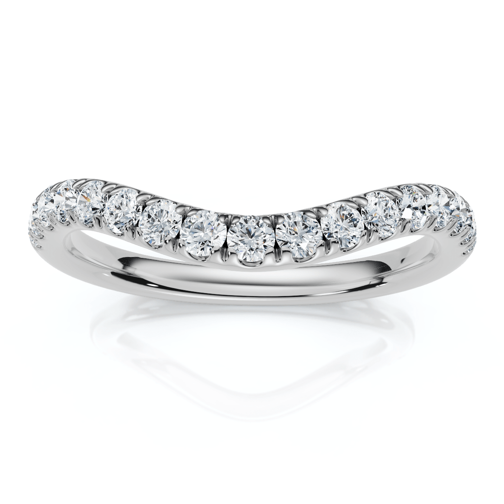 Curved Diamond Wedding Ring Enhanced 1/3Ct 14k Gold or Platinum Lab Grown