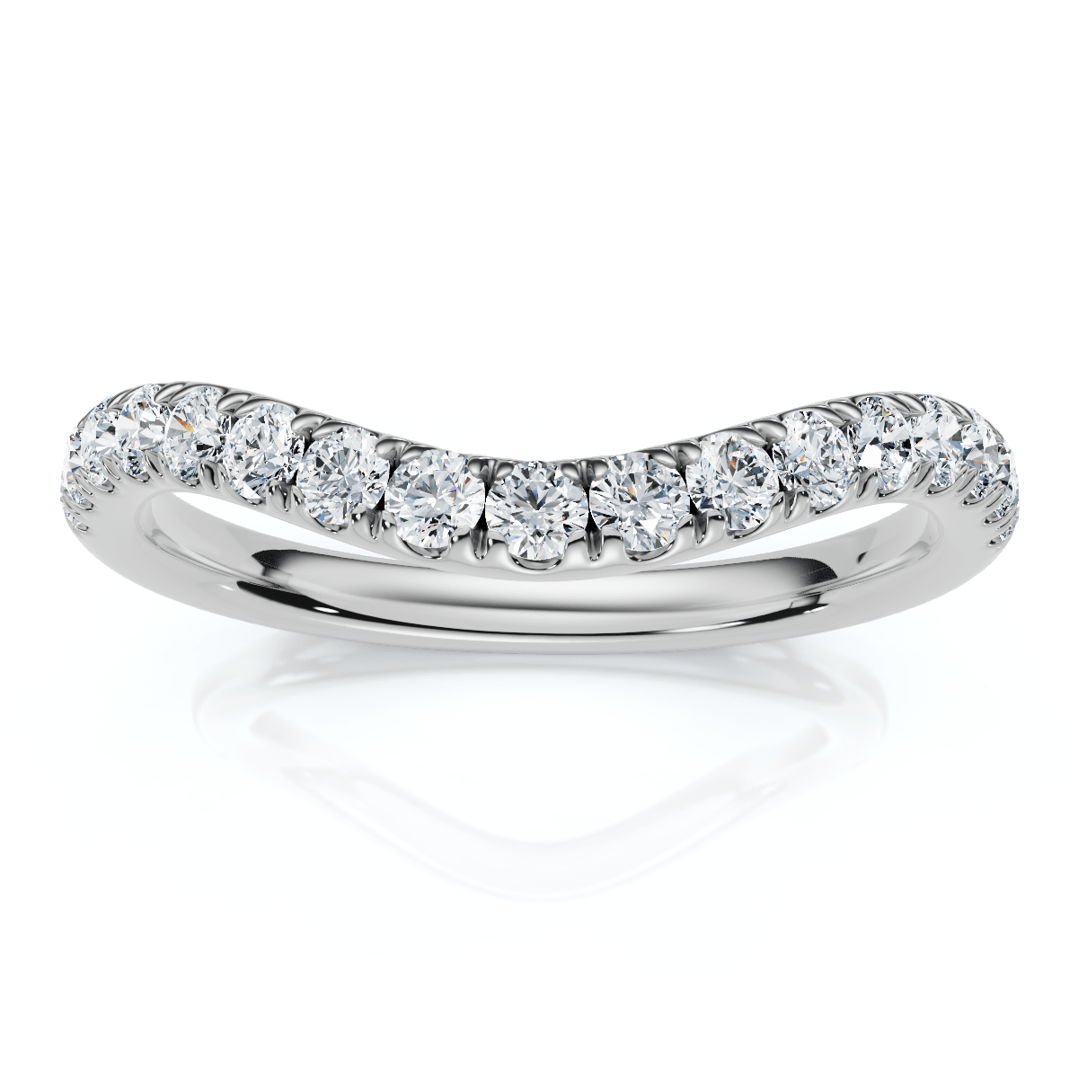 Curved Diamond Wedding Ring Enhanced 1/3Ct 14k Gold or Platinum Lab Grown