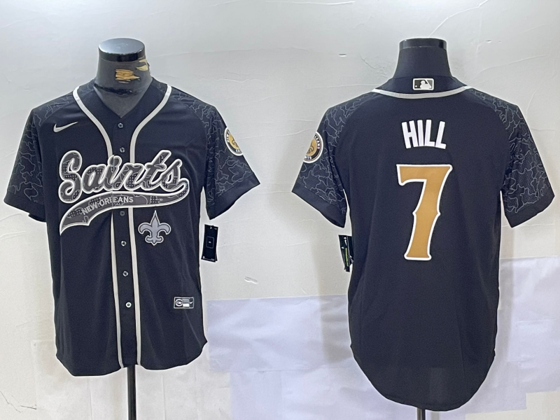 Men's New Orleans Saints Taysom Hill #7 Black RFLCTV Limited jersey