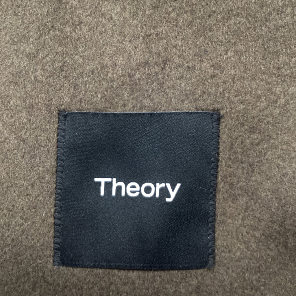 Theory Single-Breasted Coat in Brown Wool