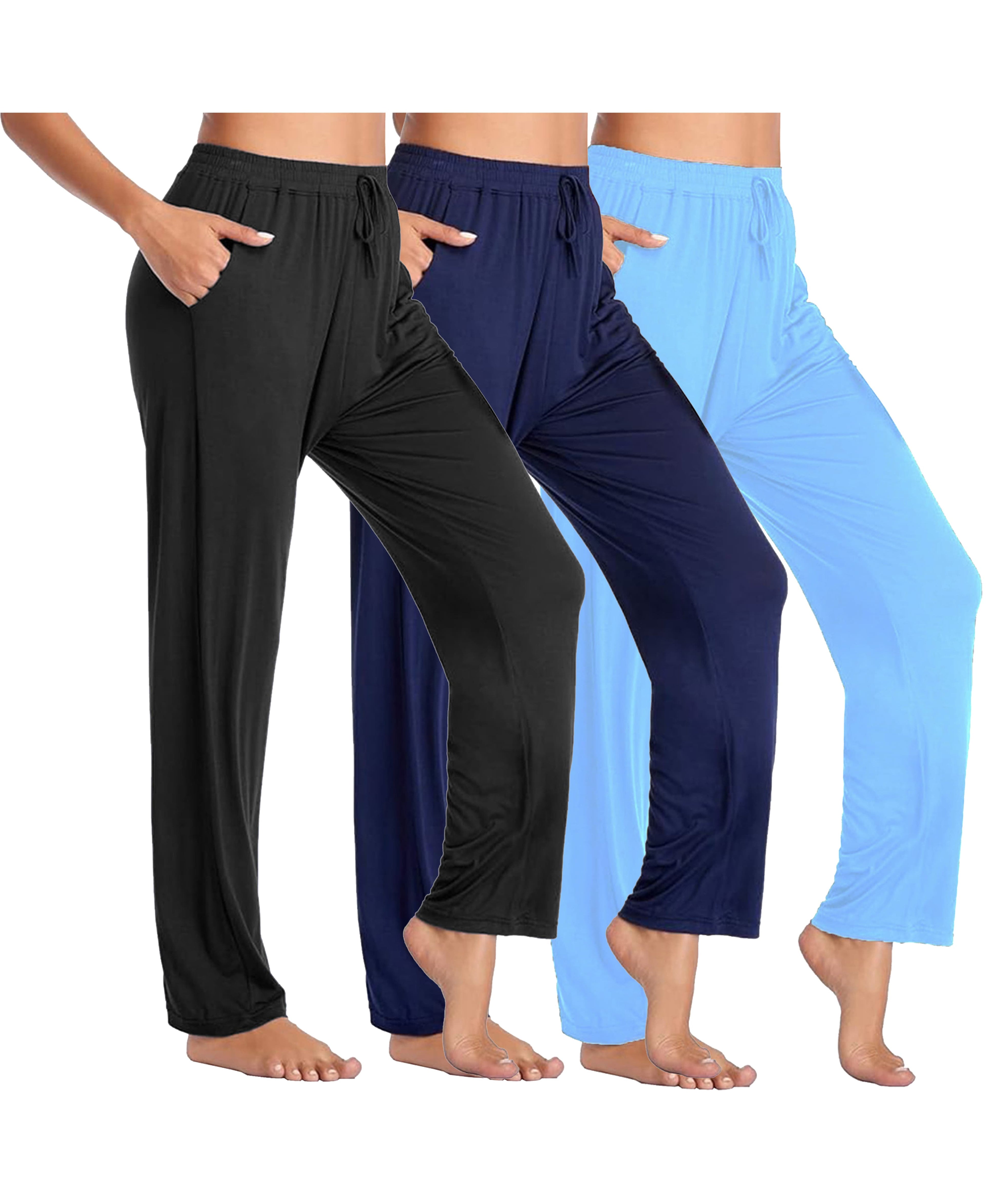 Blue Ice Women's Loose Fit Classic Lounge Pants-3 Pack