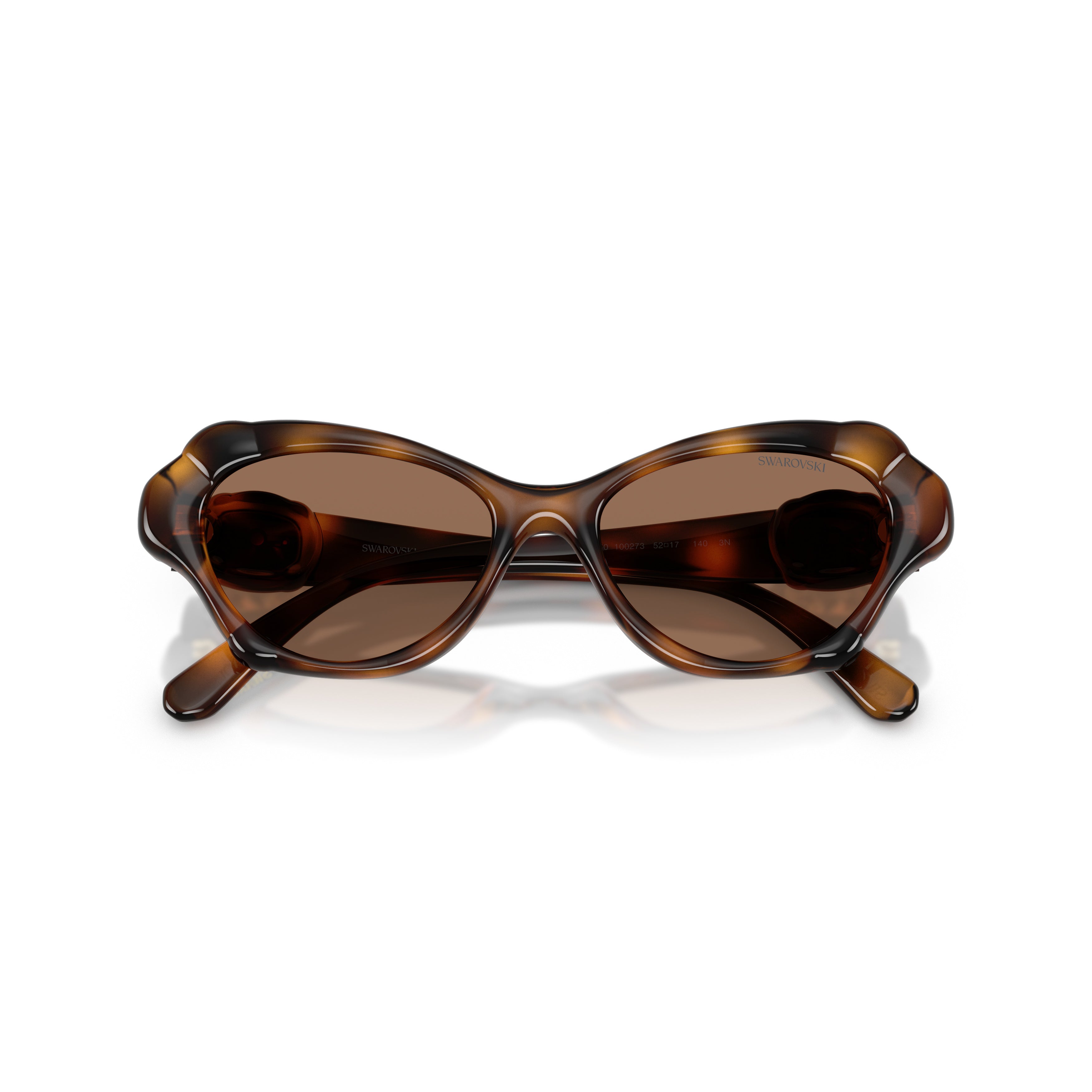 0Sk6050 Tortoiseshell Cat-Eye Sunglasses with Gold Emblem