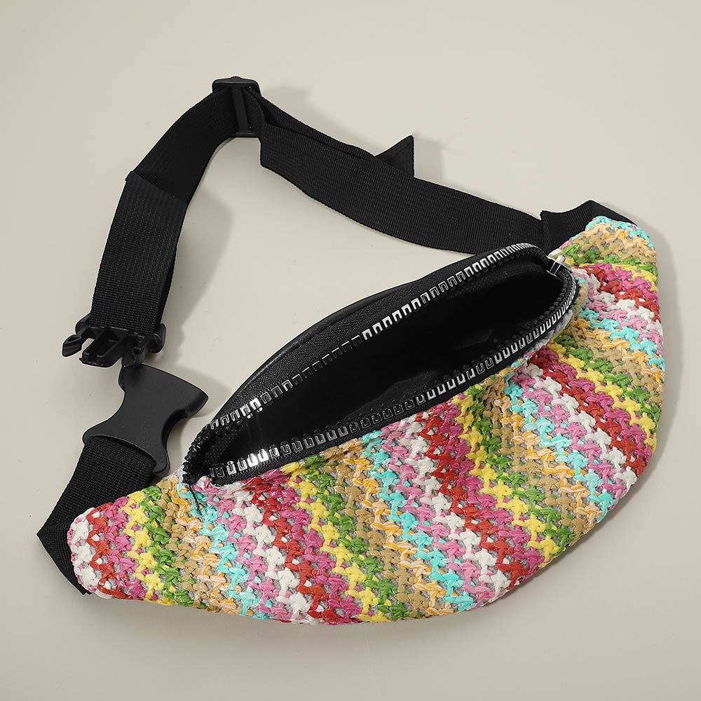Boho Woven Embroidered Crossbody Belt Sling Fanny Pack Bag
