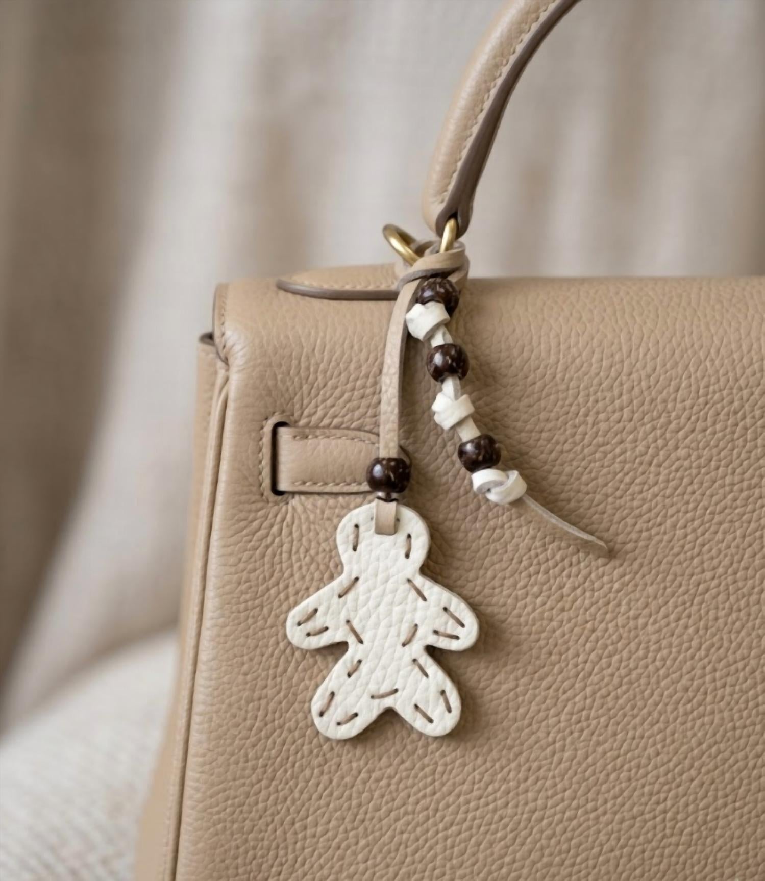 Women's Little Men Bag Charms In White