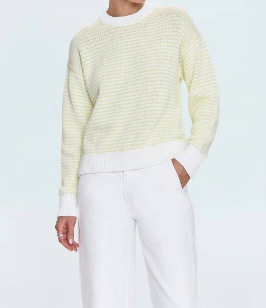 Aura Relaxed Crew Neck Sweater In Limeade