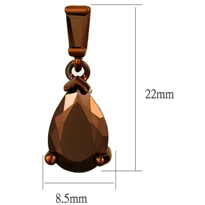 IP Coffee light Brass Earrings with AAA Grade CZ in Light Coffee
