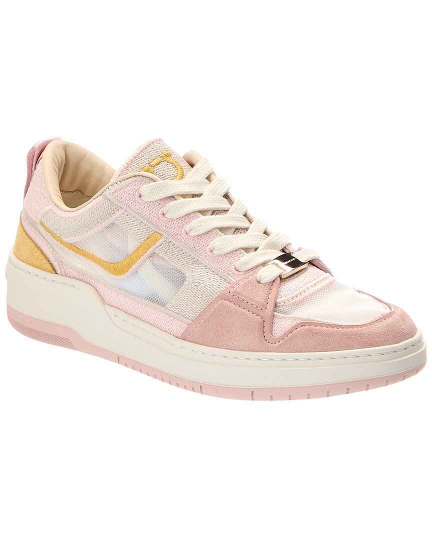 Ferragamo Destiny Suede-Trim Sneaker