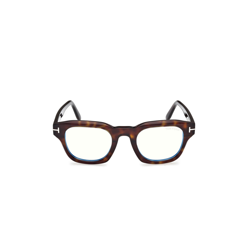 Square Tortoiseshell Acetate Eyeglasses With Silver Accents