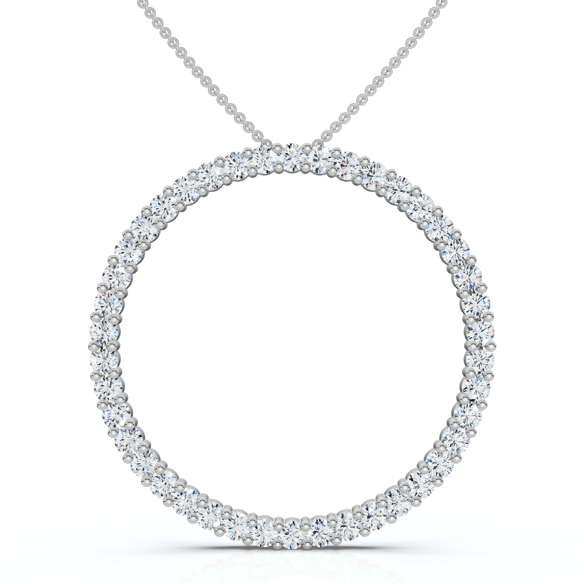 1 Ct Real Diamond Circle Of Life Eternity Round Pendant 14K White or Yellow Gold