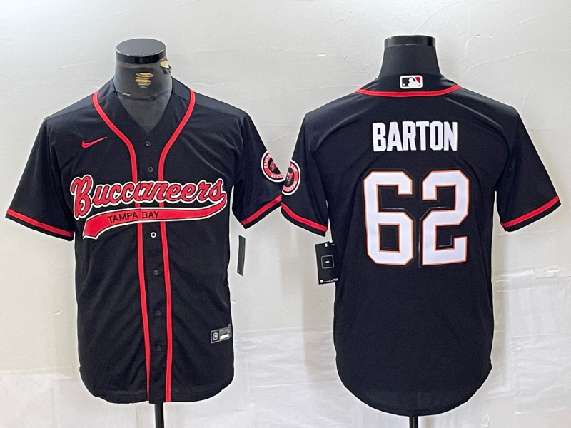 Men's Tampa Bay Buccaneers Graham Barton #62 Black Game jersey