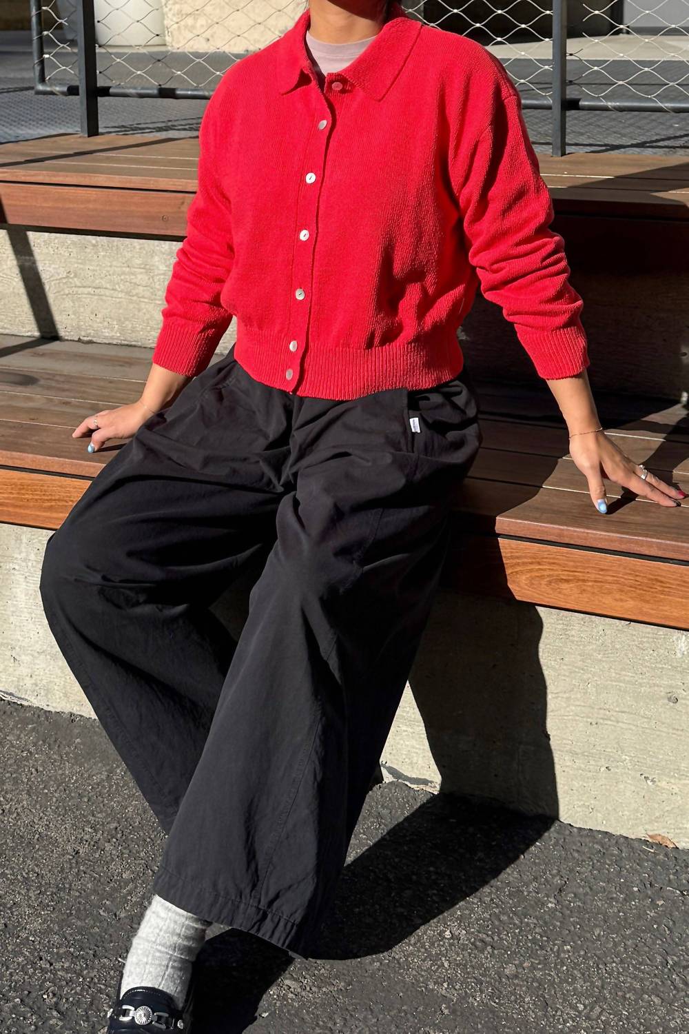 The Club Cardigan In Chili