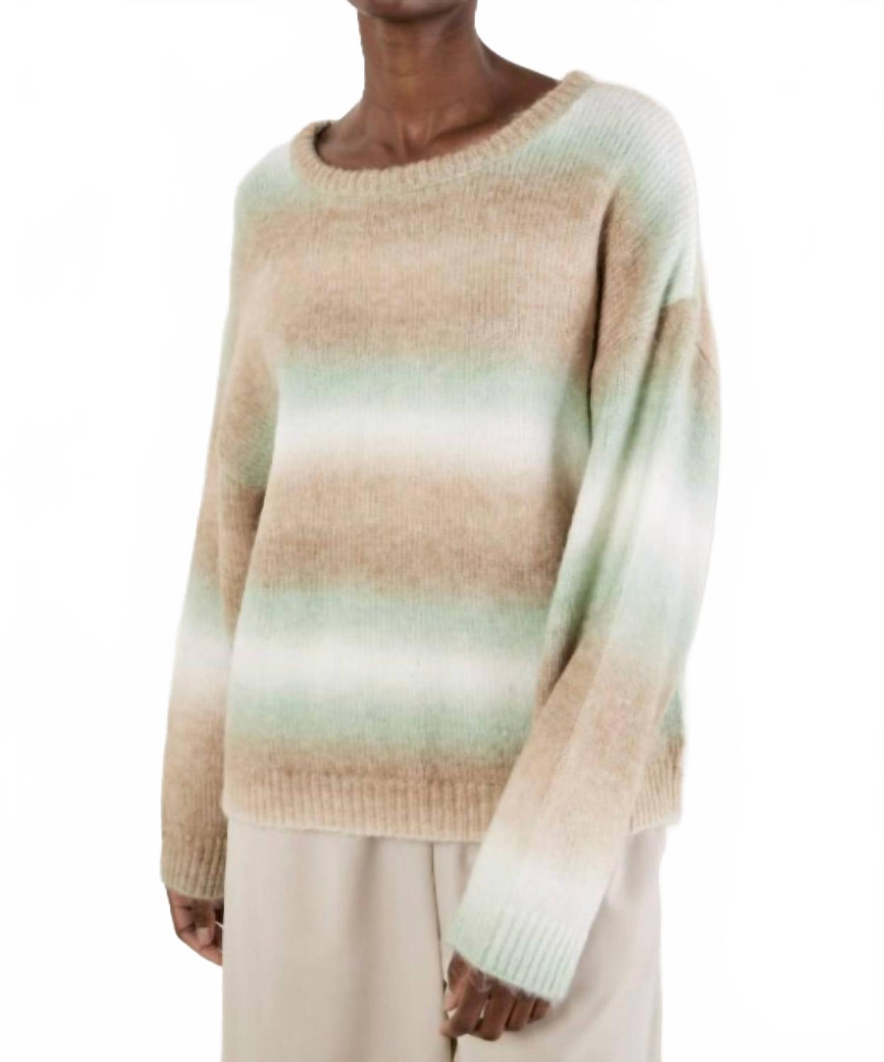 Space Dye Stripe Sweater In Green
