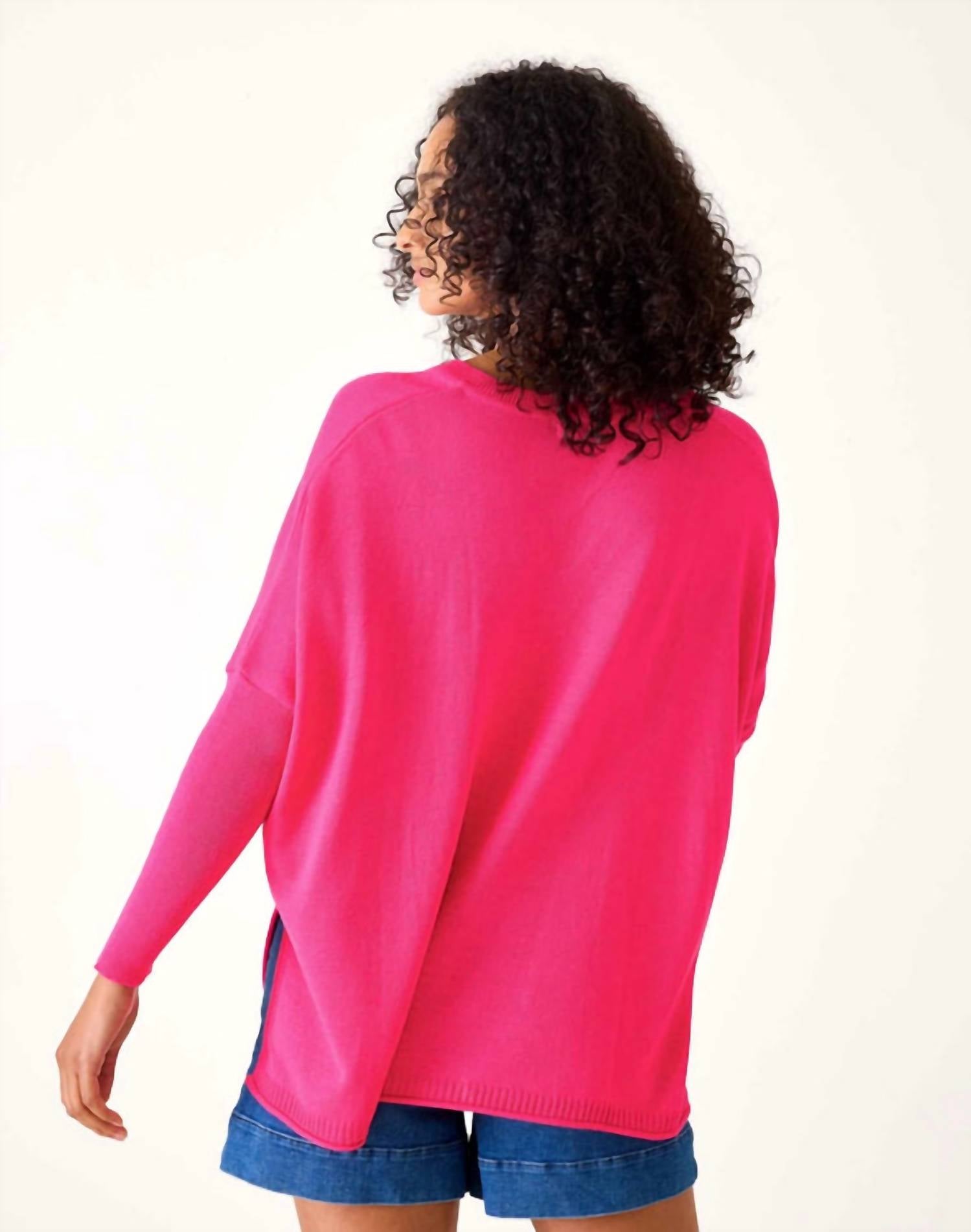 Catalina V-Neck Sweater - Petite In Lipstick