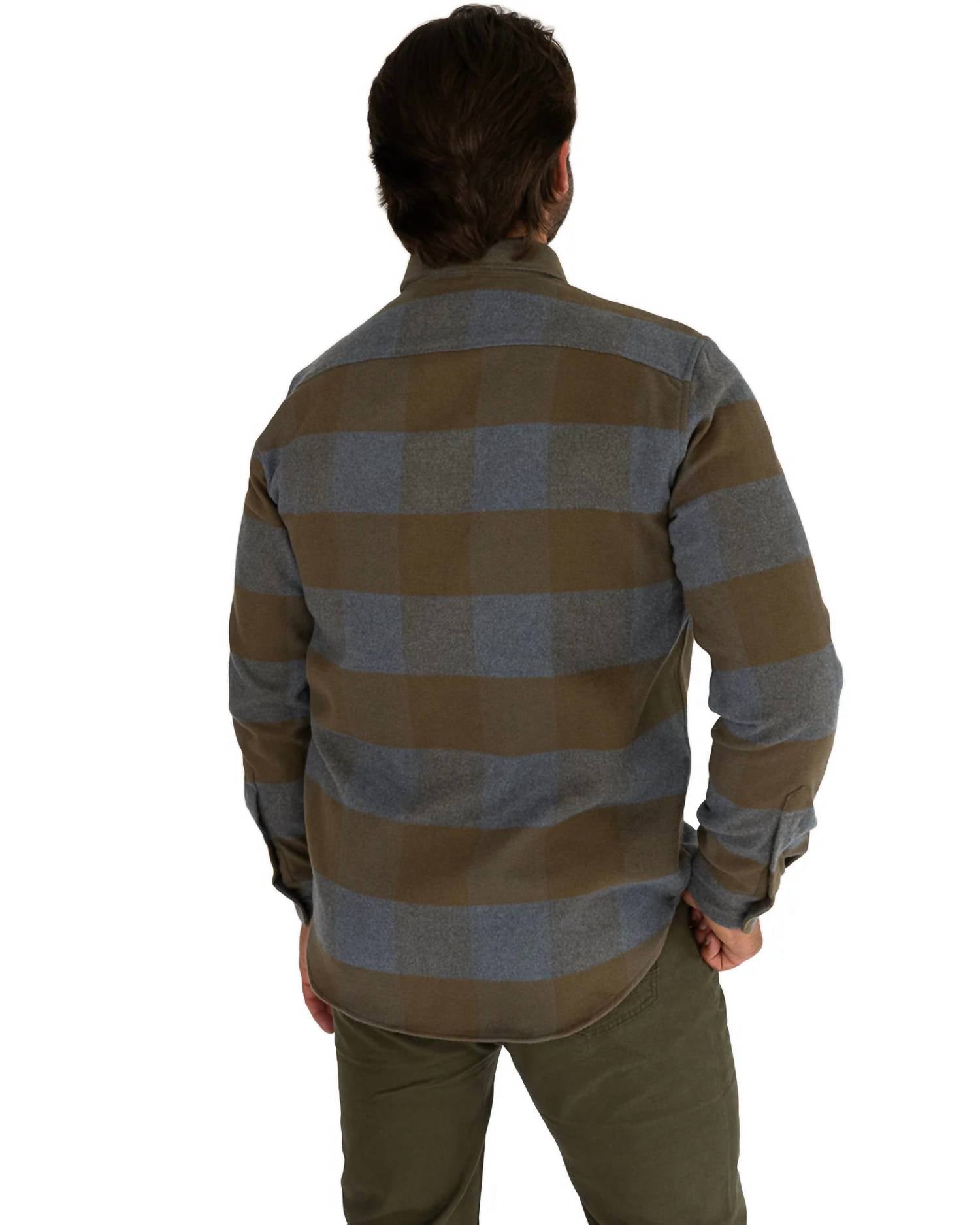 Field Grand Flannel Shirt In Caper Green