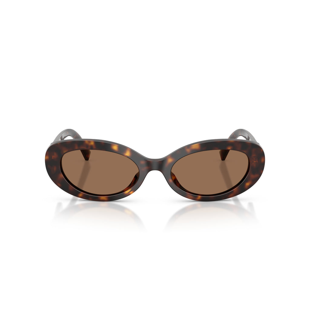 0Dg4537 Tortoiseshell Oval Sunglasses with Gold Heart Emblem