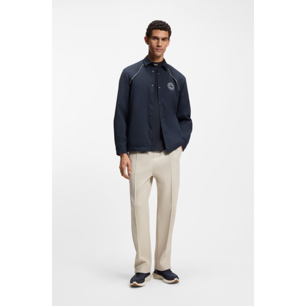 Logo-collar T-shirt in stretch cotton