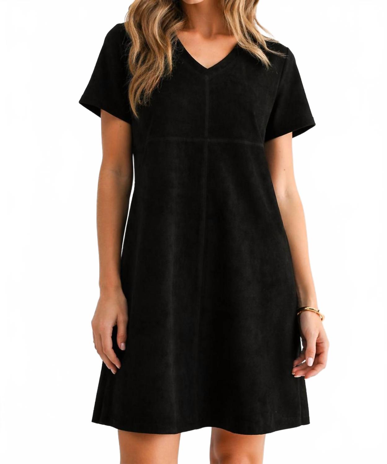 Audrey V-Neck Dress With Pockets In Black