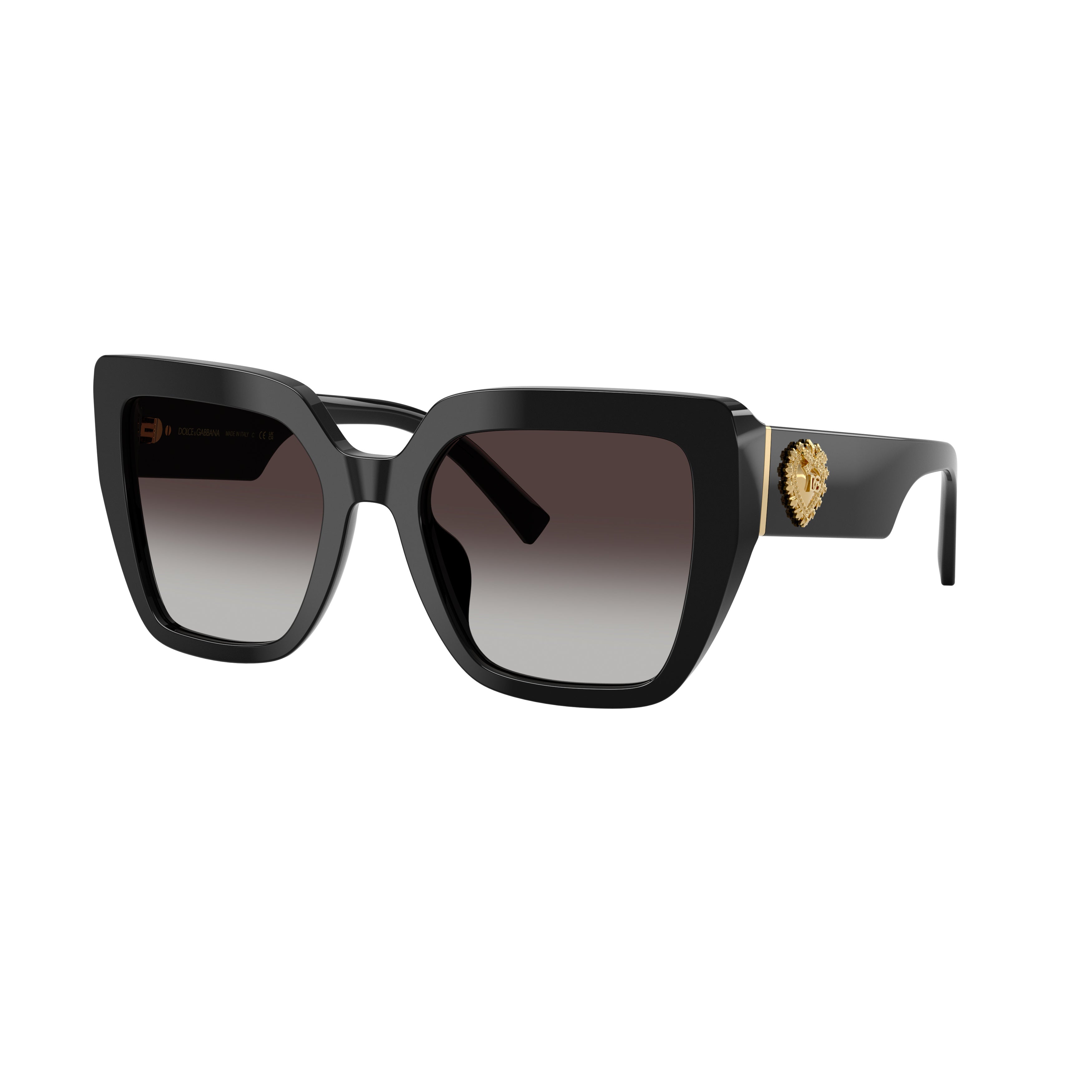 Oversized Square Frame Sunglasses With Heart Accents