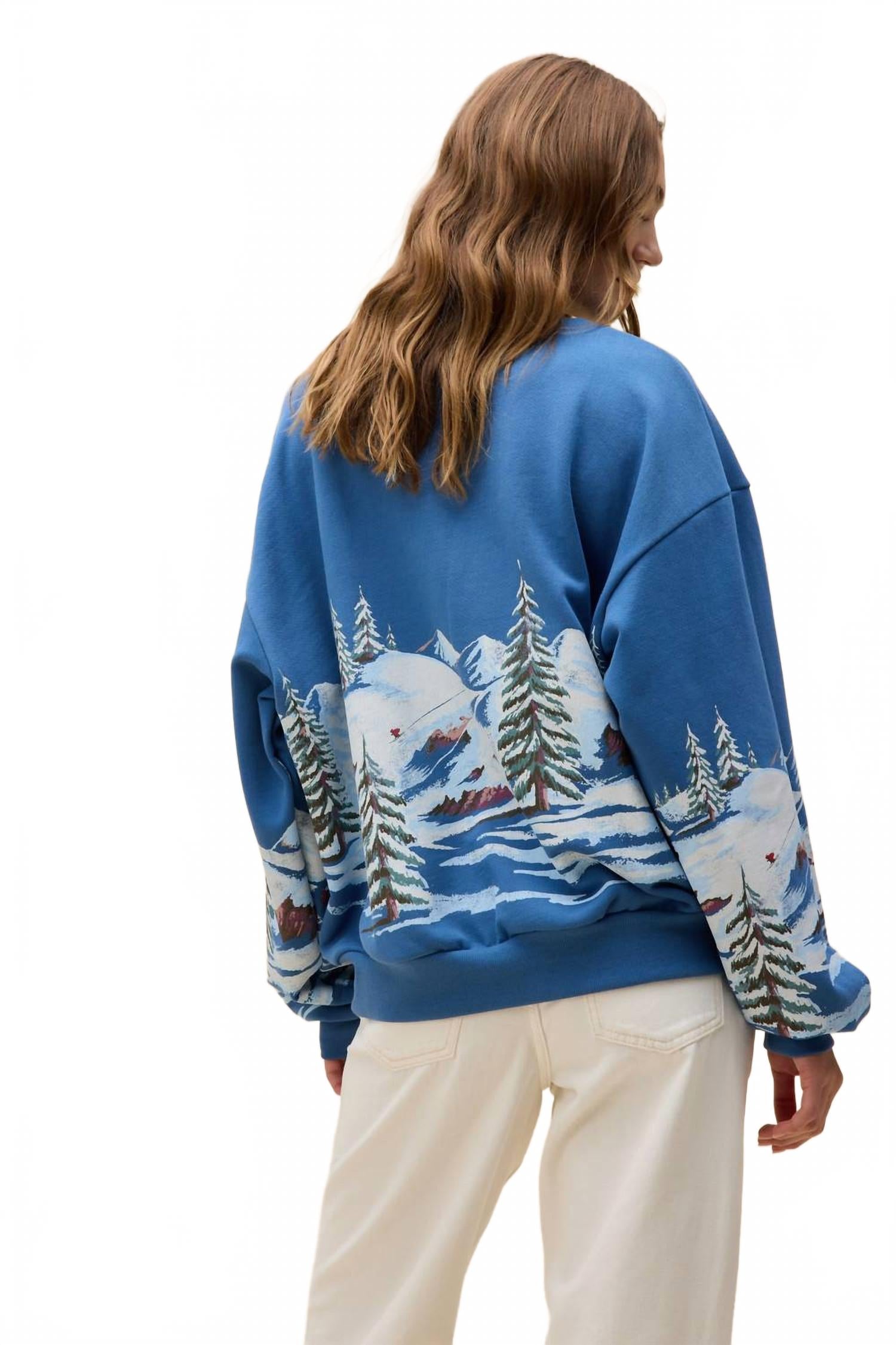 Alpine Ski Oversized Sweatshirt In Blue