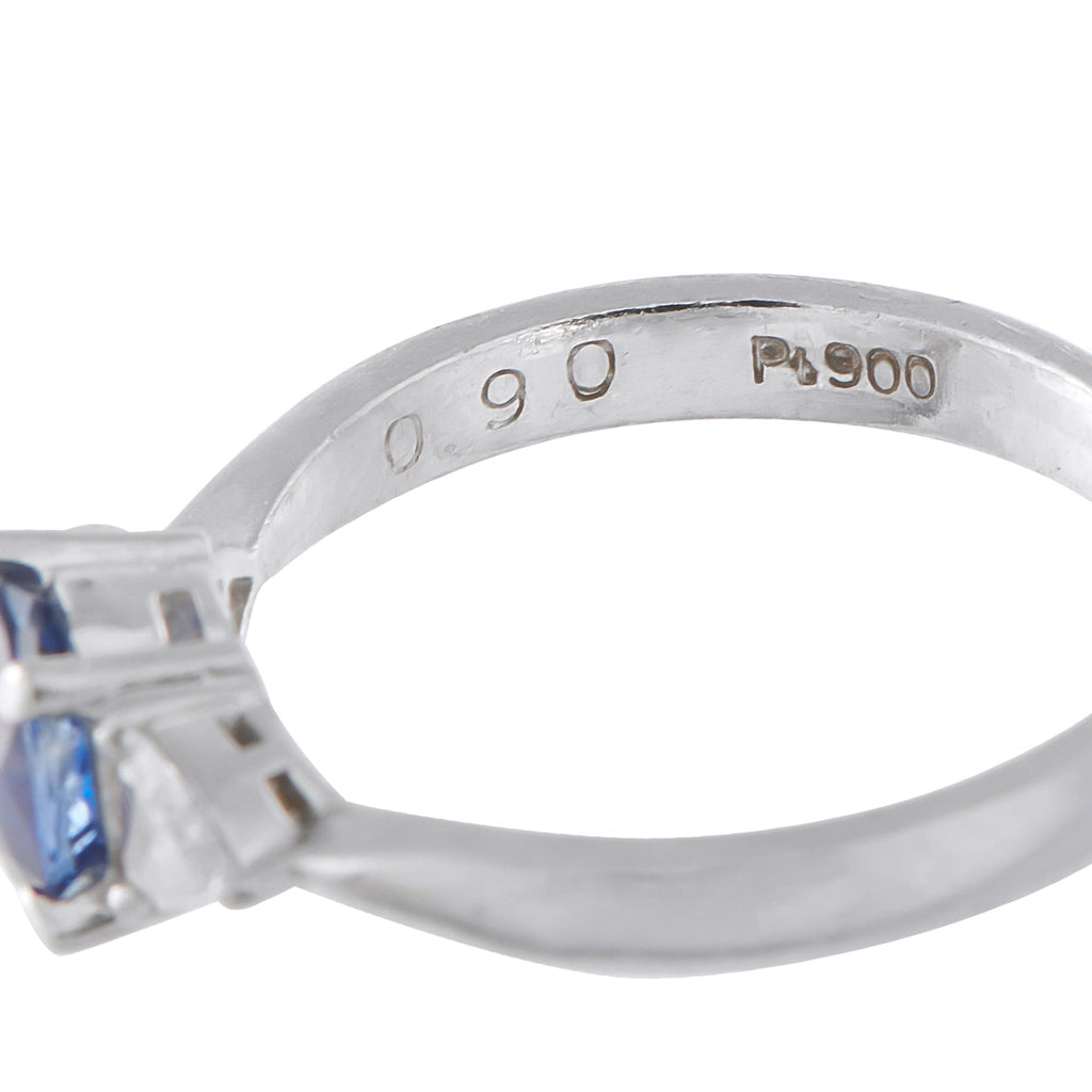 LB Exclusive Platinum 0.17ct Diamond and Sapphire Ring MF12-041426
