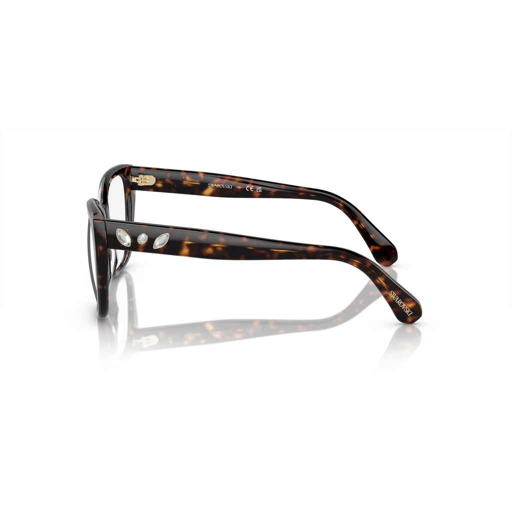 0Sk2008 Oversized Square Tortoiseshell Eyeglasses with Crystal Accents