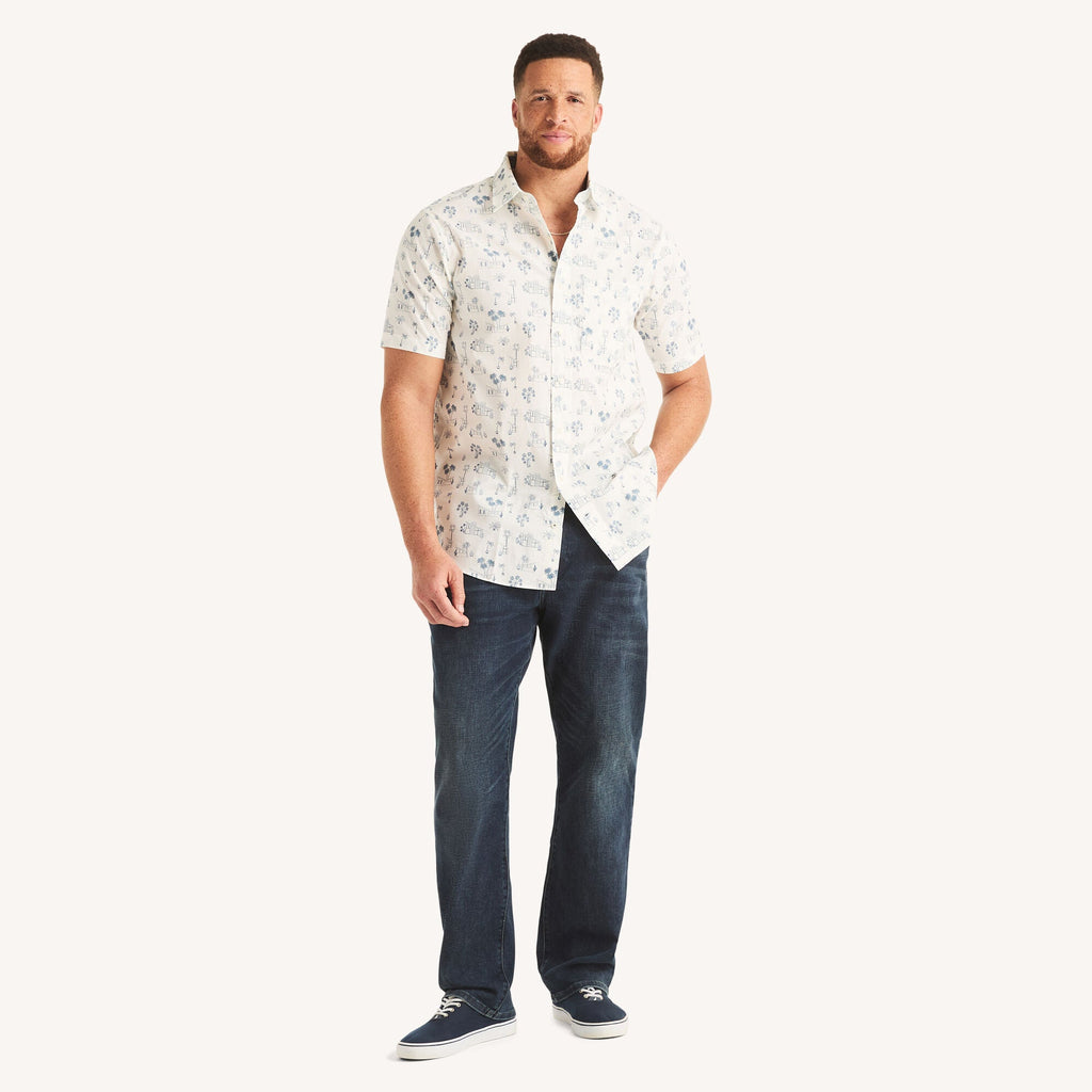 Nautica Mens Big & Tall Printed Short-Sleeve Shirt