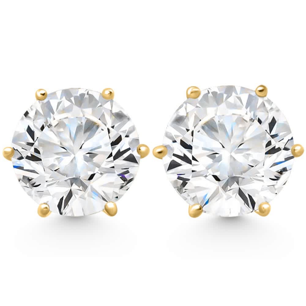2Ct tw Sylvie Round Thin & Delicate Diamond Studs 14k Gold Lab Grown