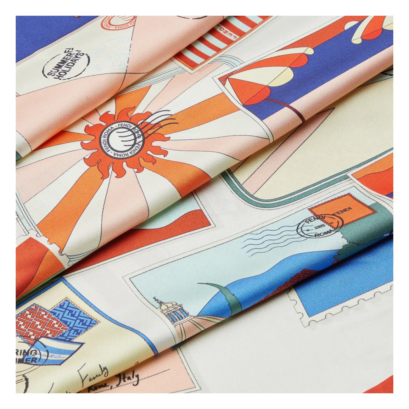 Fendi Women Fendi Postcards Motif Foulard