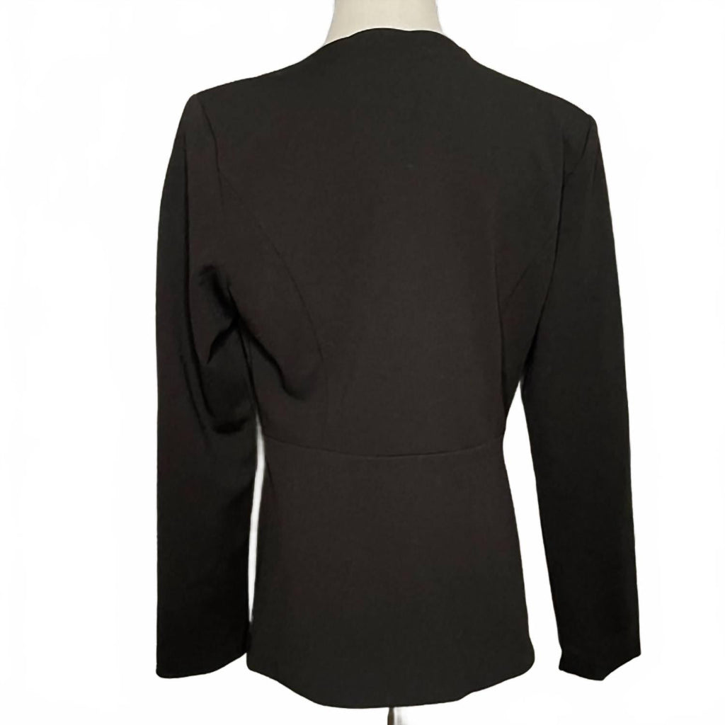 Scalloped Business One-Button Blazer In Black