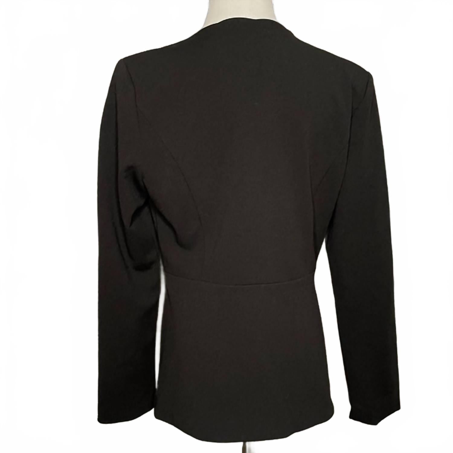 Scalloped Business One-Button Blazer In Black