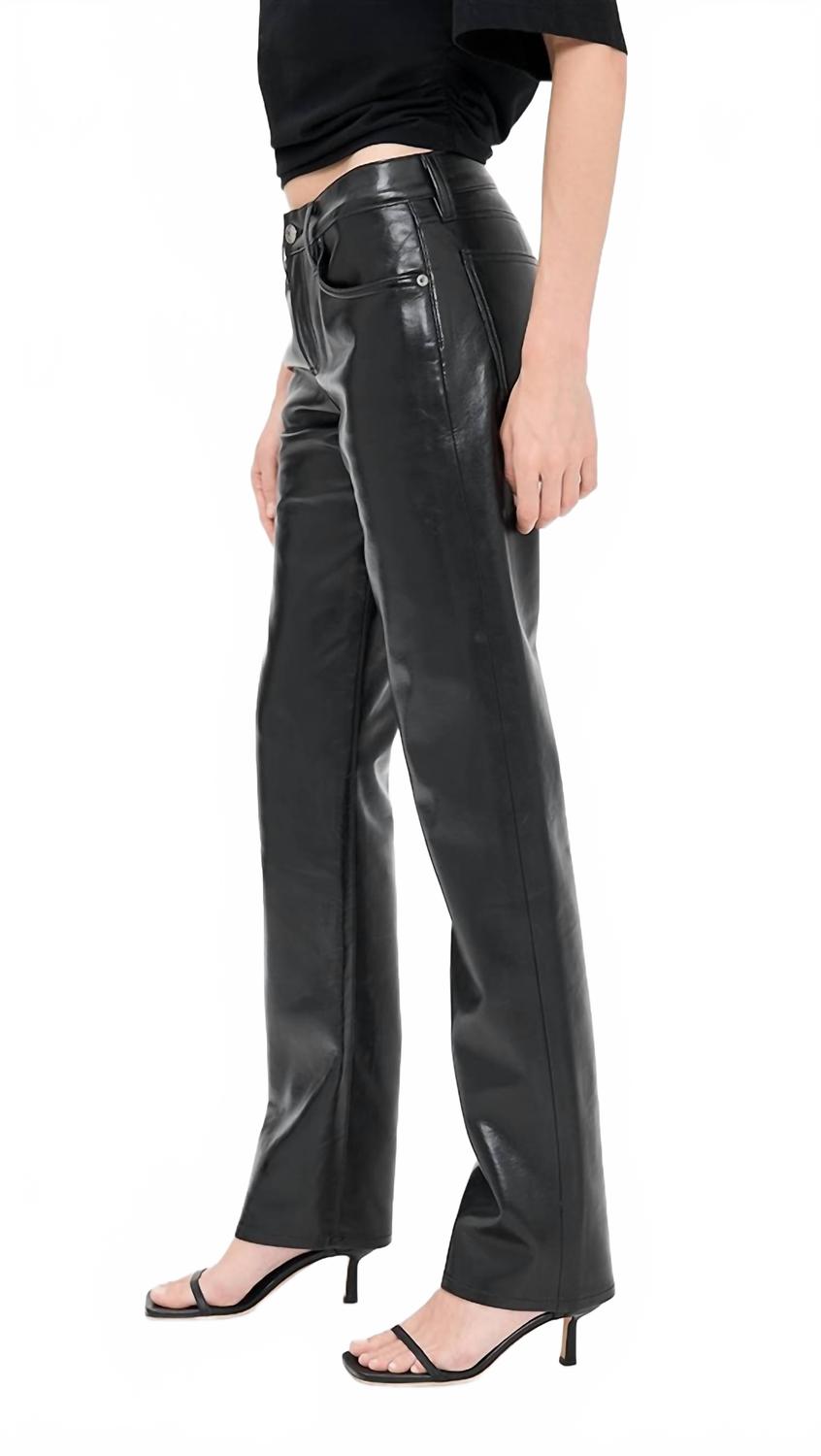 Low Rise Recycled Leather Slim Jeans In Detox