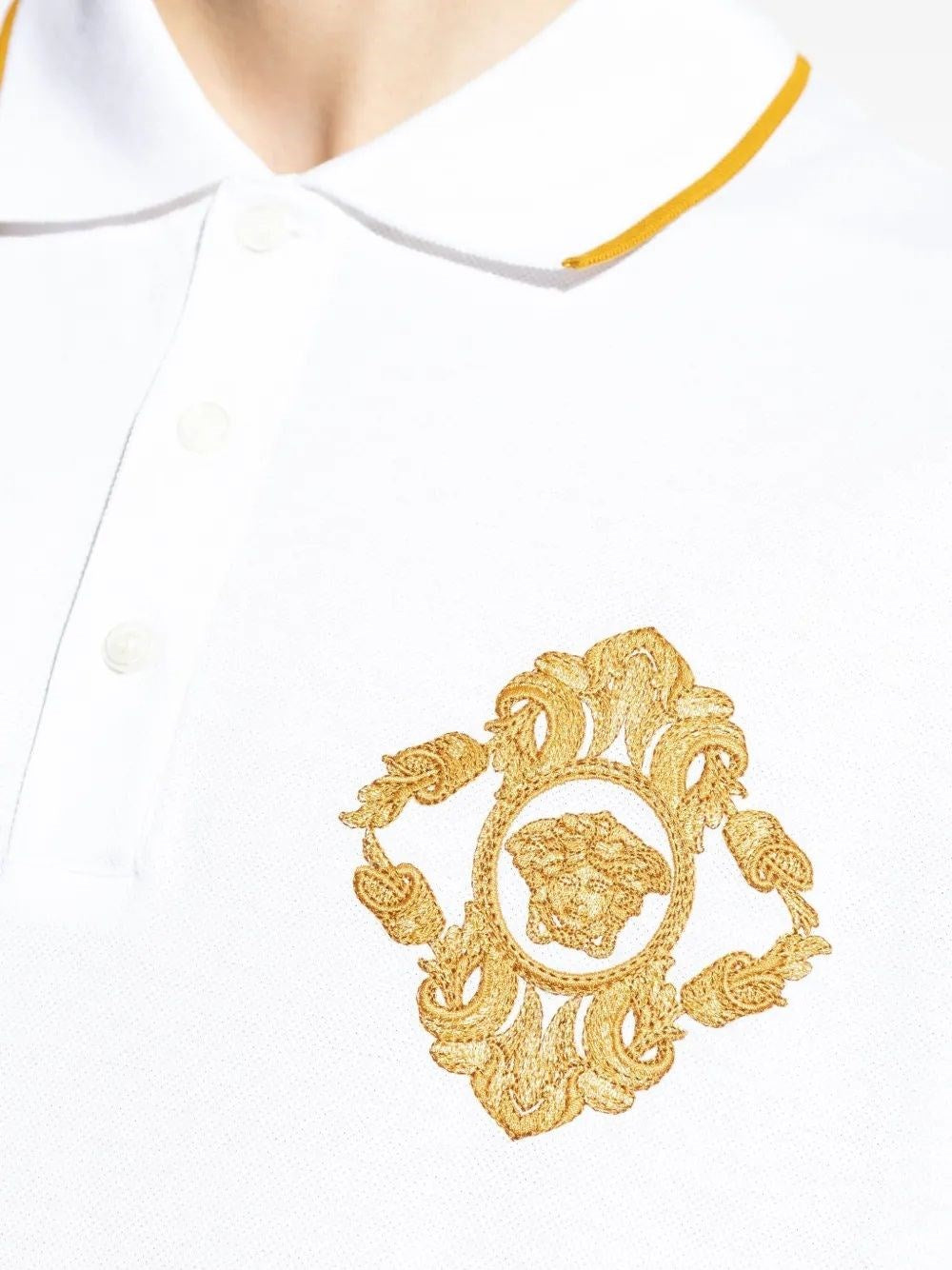 Versace Men Polo Shirt In Cotton Piqué
