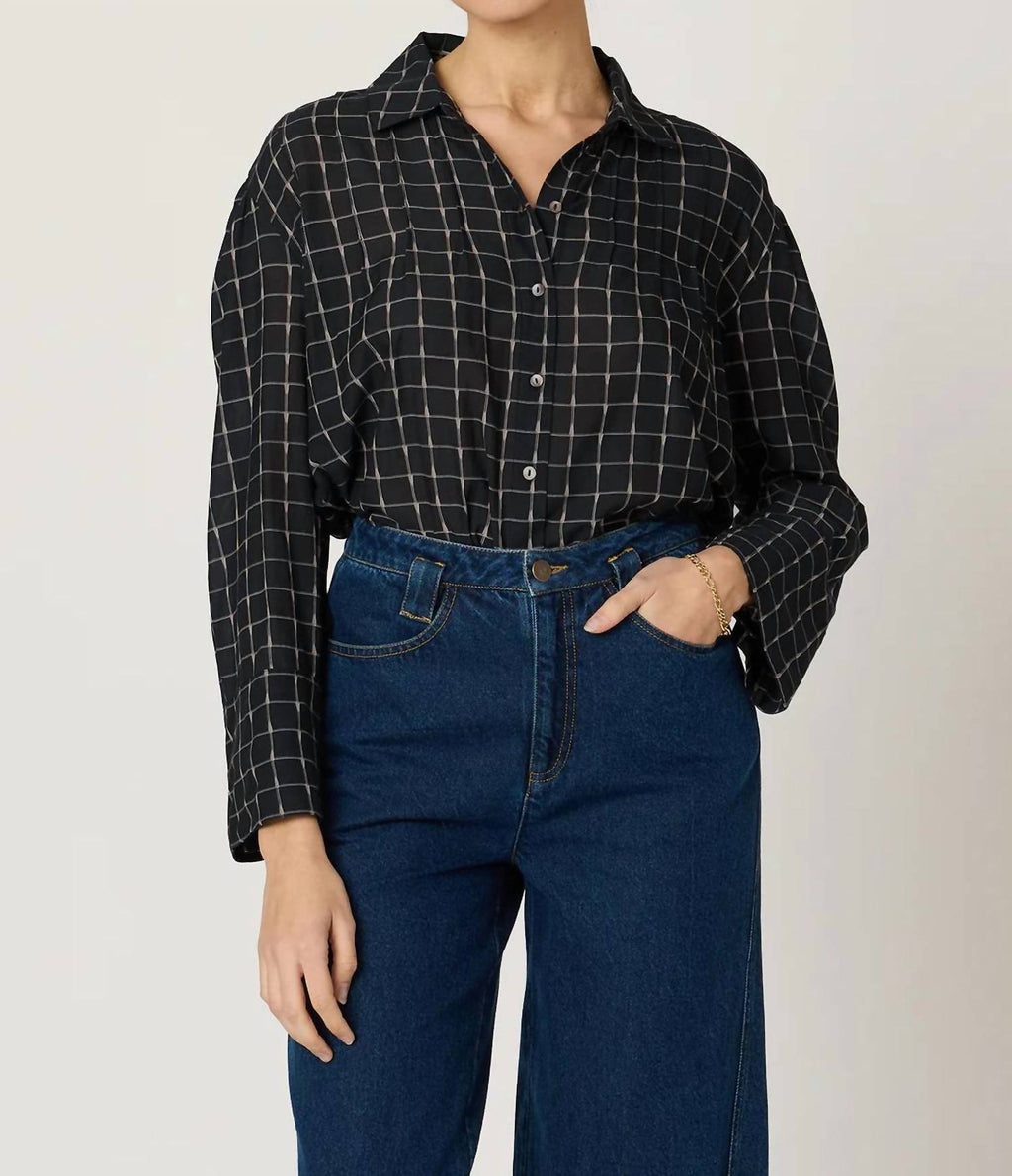 Keira Long Sleeve Blouse In Blue