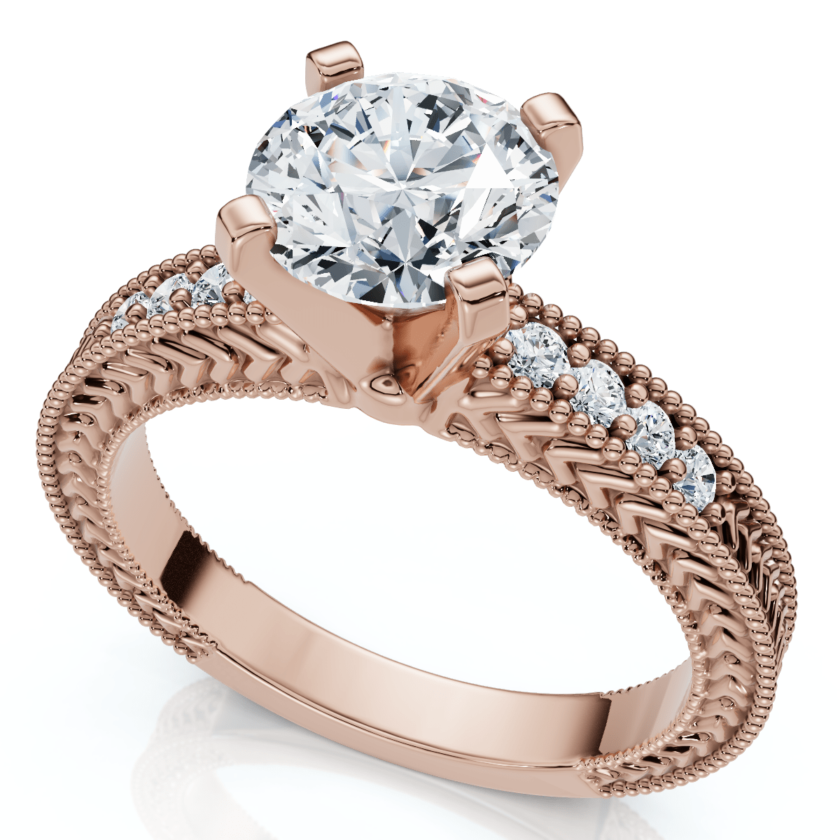 Certified 1.60Ct Vintage Diamond Engagement Ring 14k Gold or Platinum Lab Grown