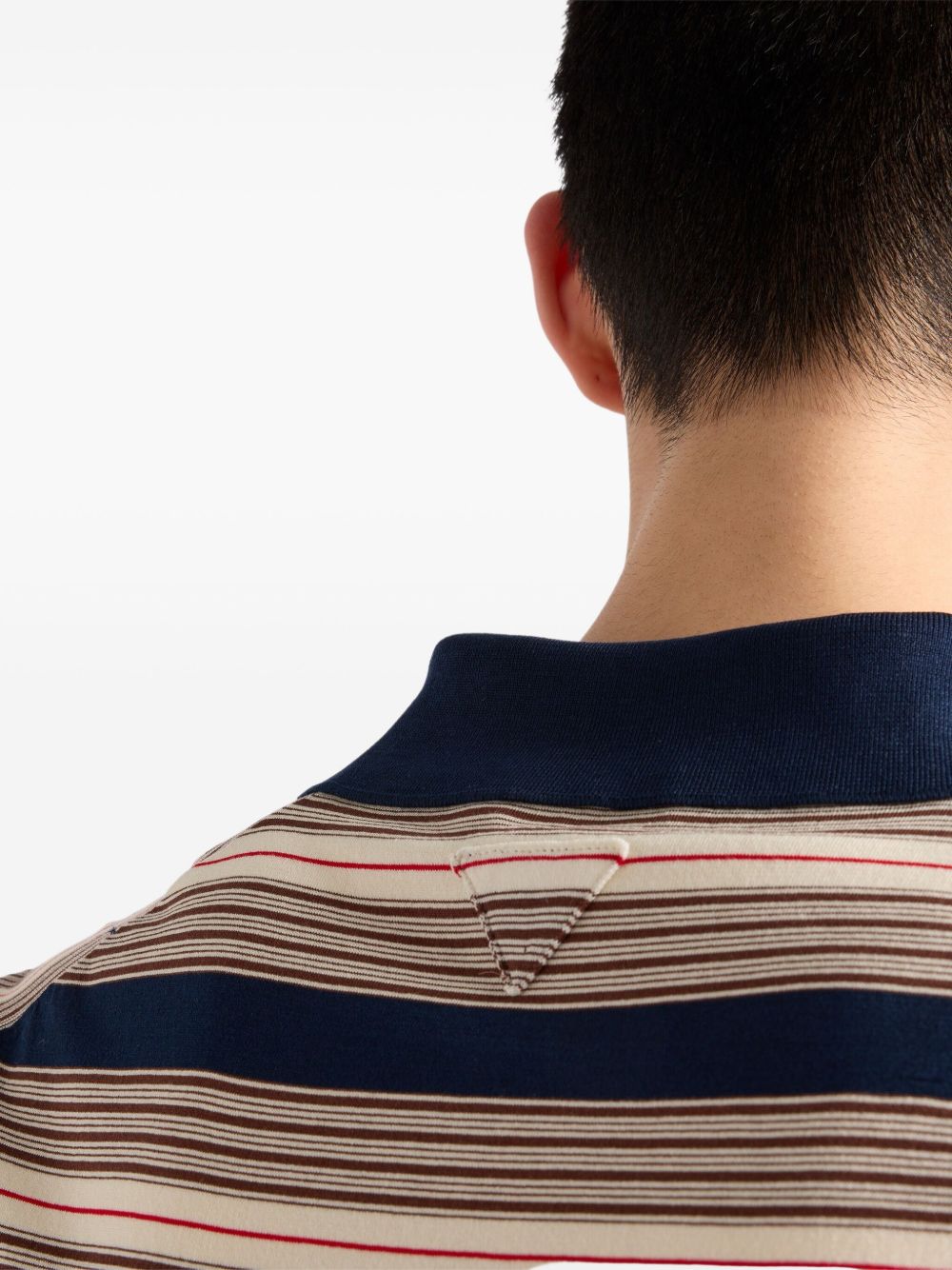 Prada Men Striped Cotton Polo Shirt
